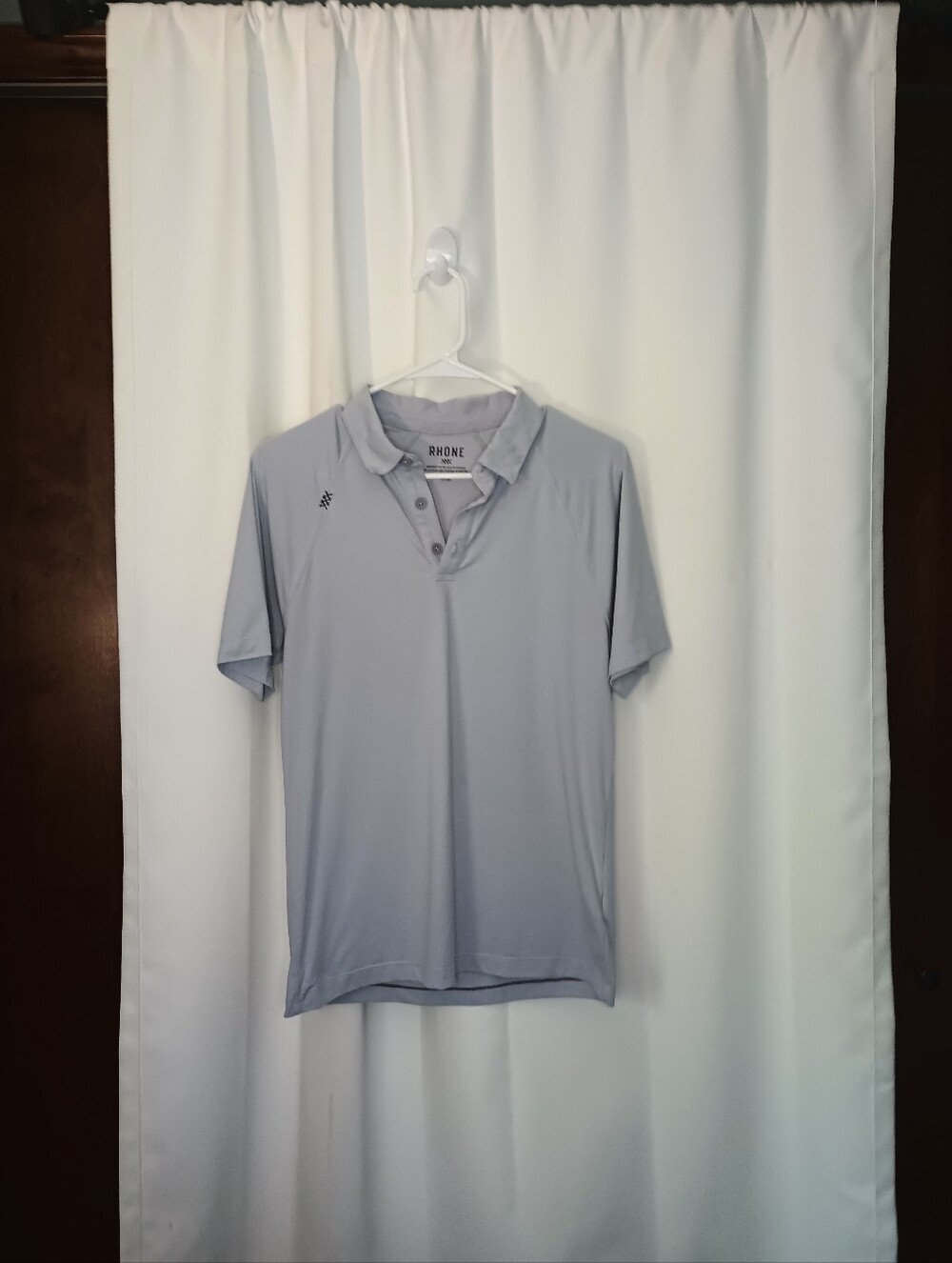 Rhone mens Delta Pique Polo Shirt Small Blue Nylon Stretch Outdoor Athleisure